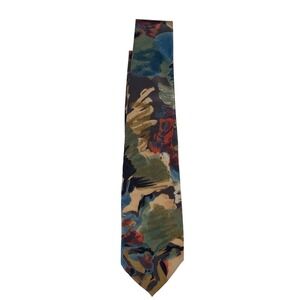 Jolly Mens Silk Abstract Floral Print Necktie